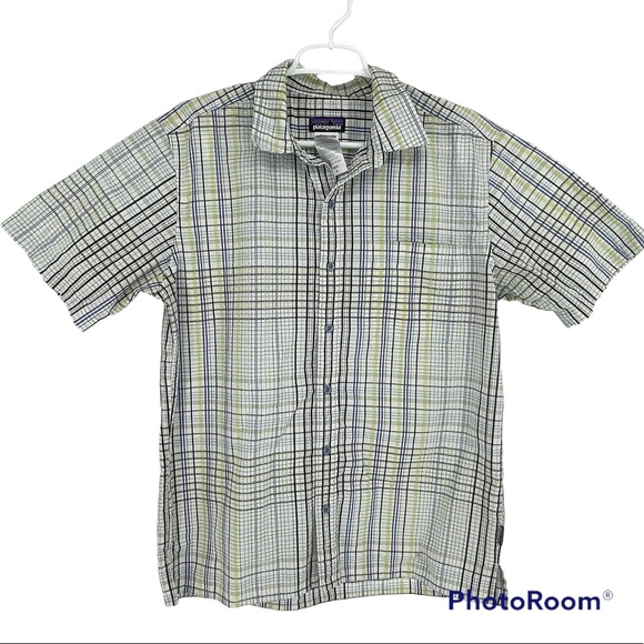 Patagonia Other - PATAGONIA MEN’S STRIPE CASUAL BUTTON DOWN SHIRT WHITE GREEN BLUE MEDIUM